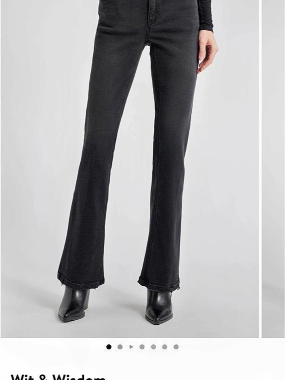 Wit & Wisdom Madison Grinded Hem High Waist Bootcut Black Waist 10 elastic waist
